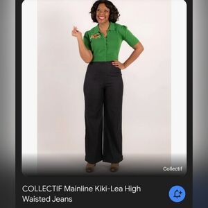 Collectif Kiki High Waisted Blue Jeans US 16 NWT